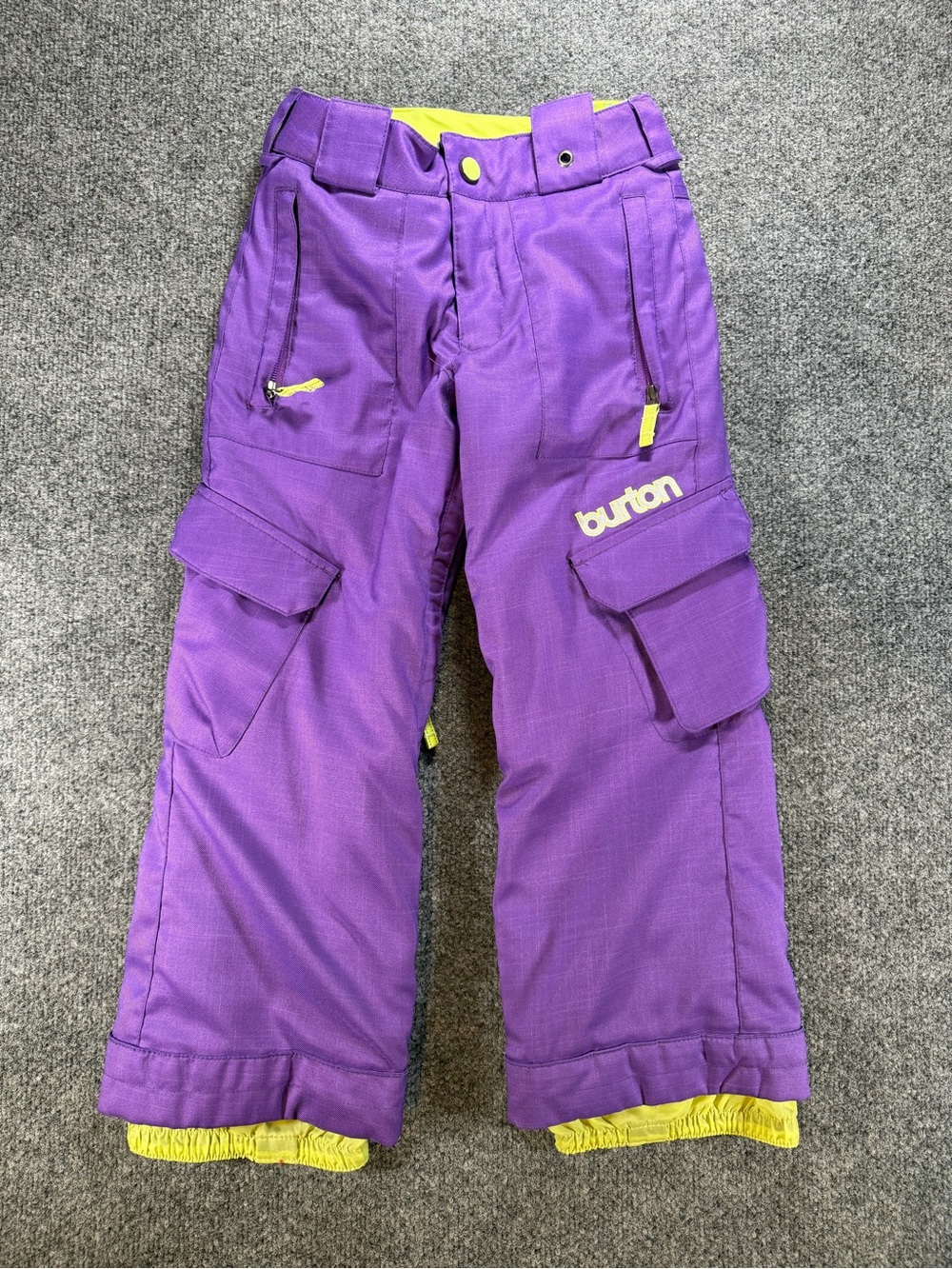 Burton Dryride Girls Purple Snow Board Ski Pants with Yellow Accents XS